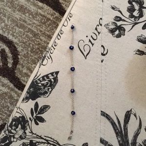 Cobalt Blue Resin 5 Station Crystal Evil Eye 7”SS